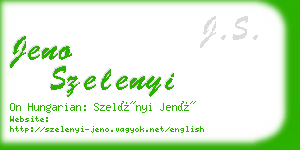 jeno szelenyi business card